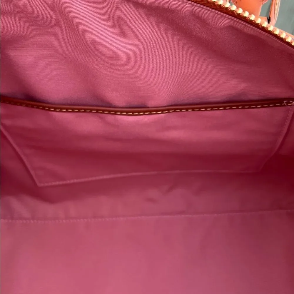 Coach Rowan Large Satchel Bag In Signature Canvas With Charms Powder Pink Purse - Picture 9 of 11